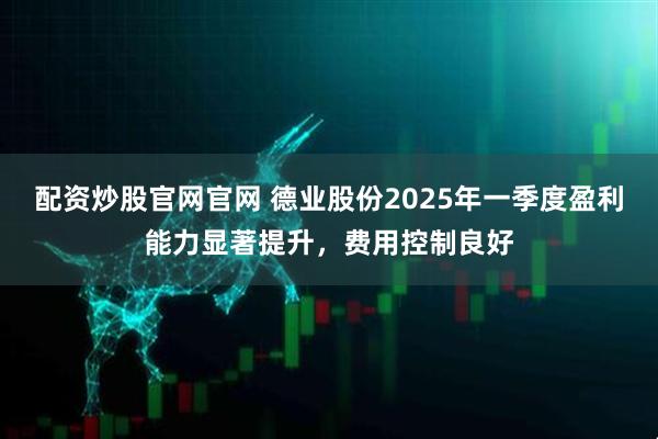 配资炒股官网官网 德业股份2025年一季度盈利能力显著提升，费用控制良好